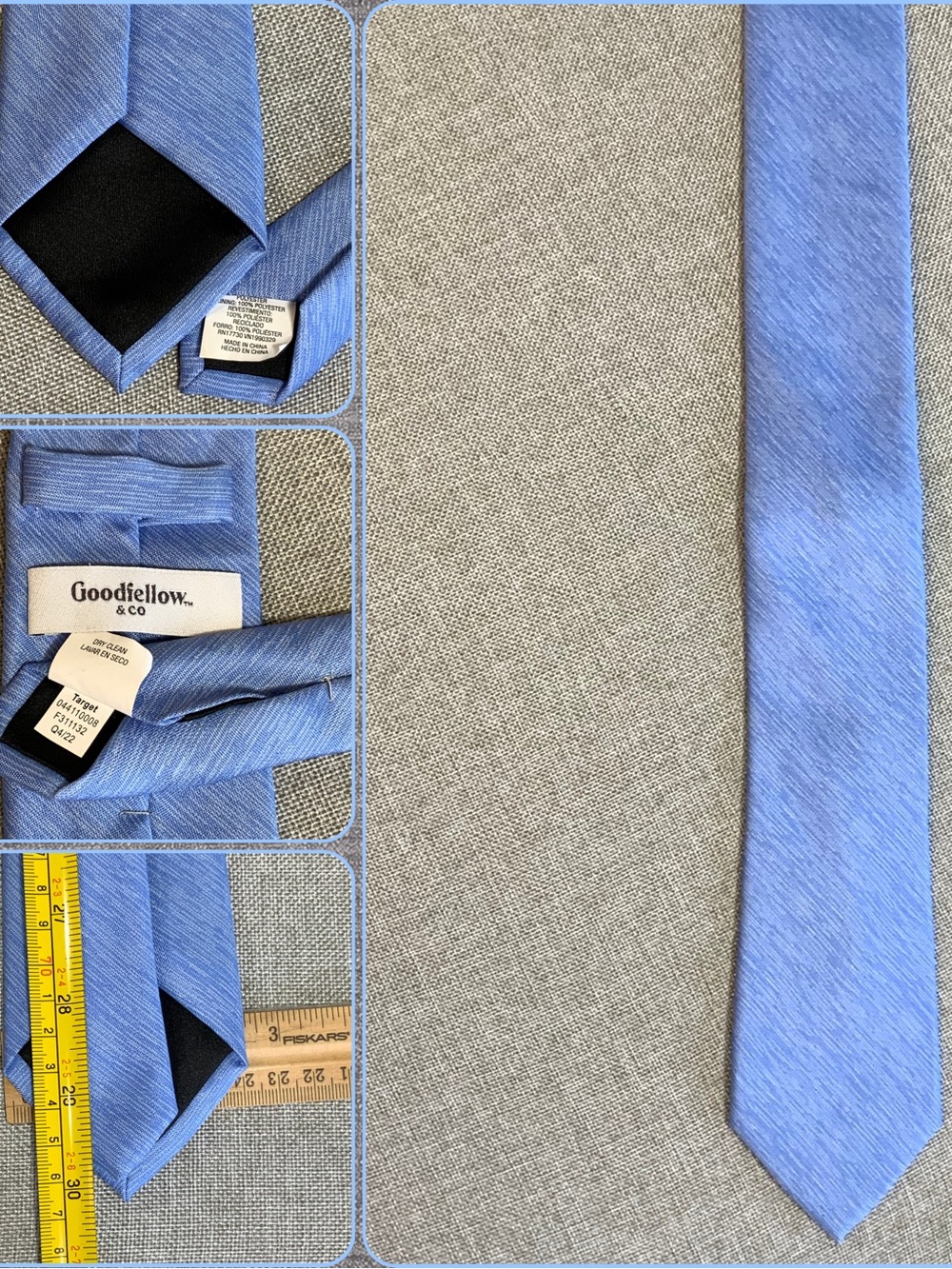Goodfellow Light Blue Narrow Linen Look Tie